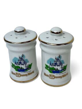 Vintage Walt Disney World Cinderella Castle Salt Pepper Shakers